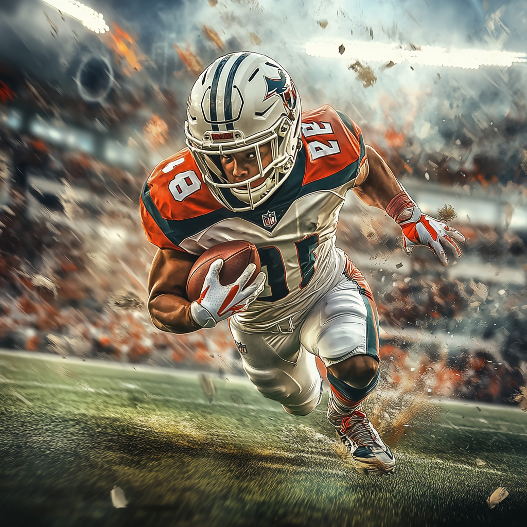 High-energy football action with Jordan Quillen scoring six touchdowns leading Port St. Lucie to victory against Okeechobee