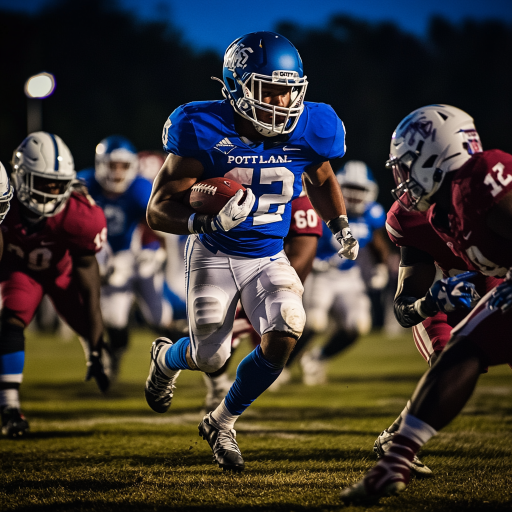 Jordan Quillen scoring a touchdown leading Port St. Lucie to victory over Okeechobee with six total touchdowns in Monday night football