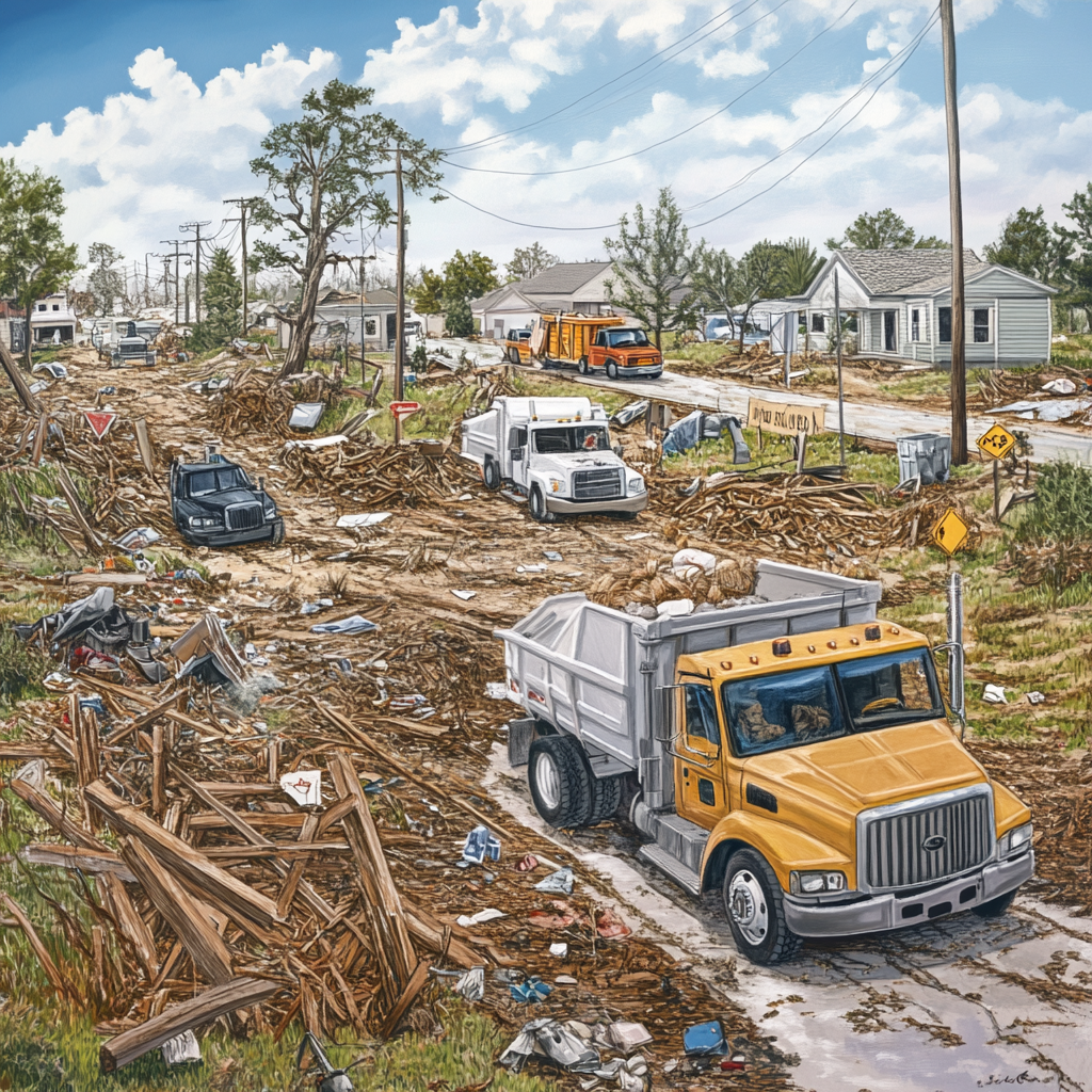 st-lucie-county-tornado-recovery-key-updates-resources - Port St Lucie Talks Aerial view of St. Lucie County tornado aftermath, showcasing debris collection efforts and community restoration progress