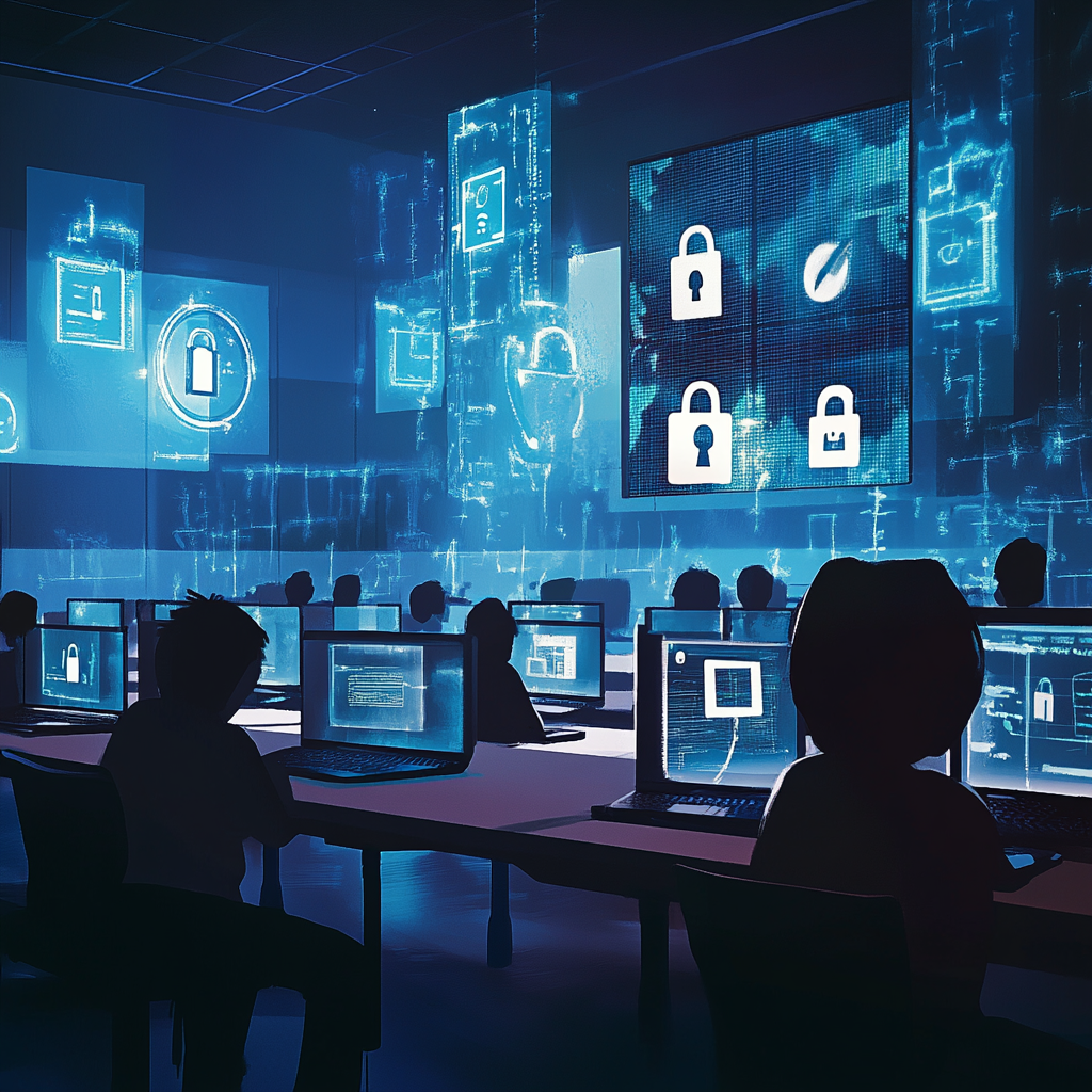 boy-charged-for-cyberthreats-amid-rising-school-concerns - Port St Lucie Talks Image of a young boy using a laptop illustrating the cyberthreats issue in schools highlighting online safety and digital literacy.