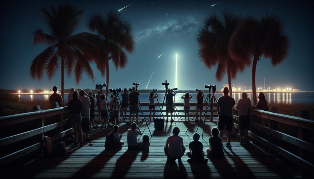 SpaceX Rocket Launch Over Treasure Coast - Port St Lucie Talks SpaceX Falcon 9 rocket launching above Florida’s Treasure Coast beach at night