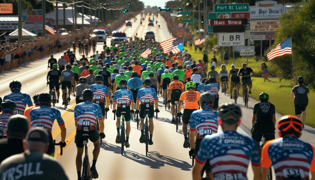 Cyclists participate in the Tour de Force bicycle ride.