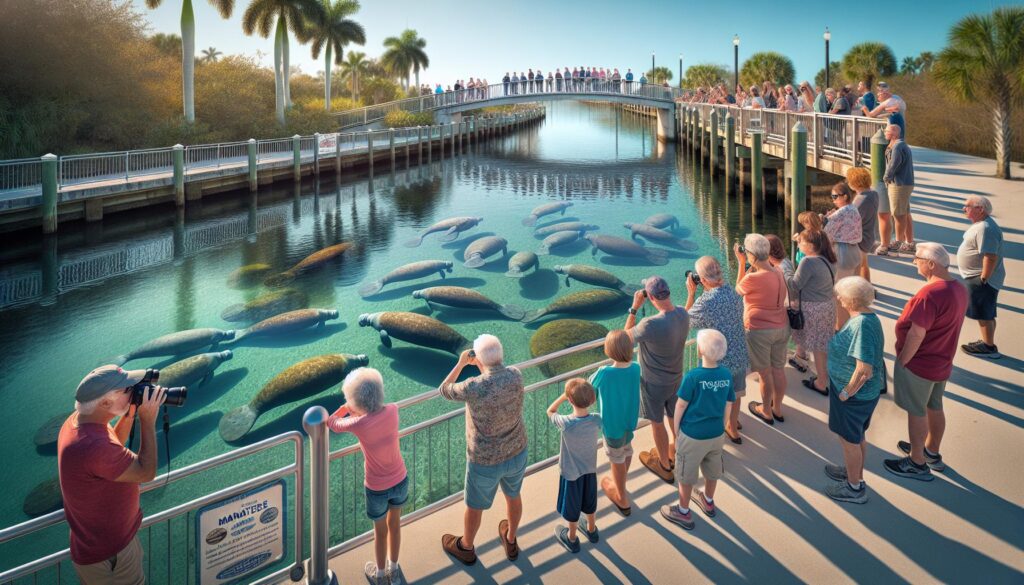 Manatees at Moore's Creek Fort Pierce - Port St Lucie Talks Manatees swimming in clear waters of Moore's Creek in Fort Pierce