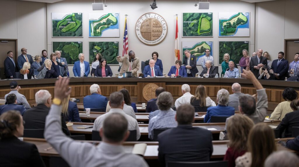 Residents attend Port St. Lucie green spaces public meeting at City Hall to share feedback.