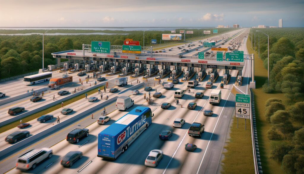 Map showing routes from Port St Lucie to Orlando, Florida