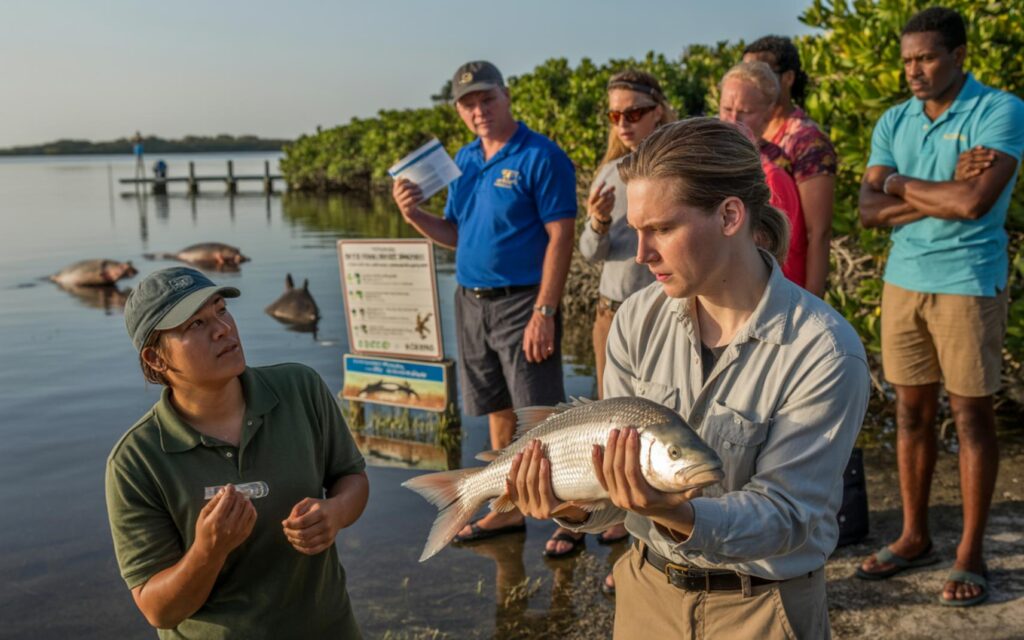 Aerial view of Indian River Lagoon highlighting fragile health and declining biodiversity