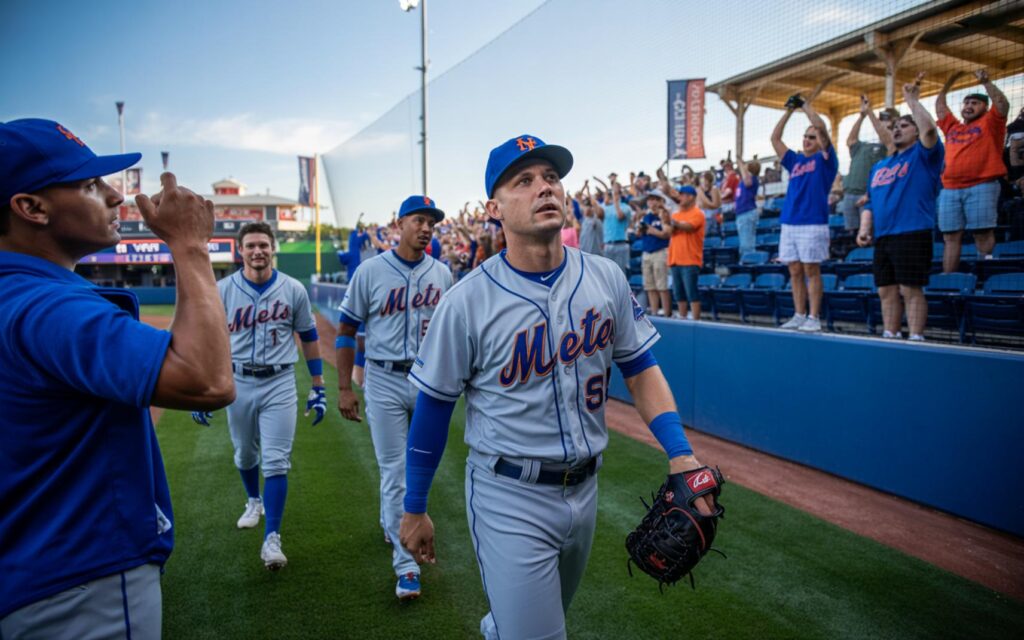 St. Lucie Mets players at Clover Park in Port St. Lucie during a home baseball game