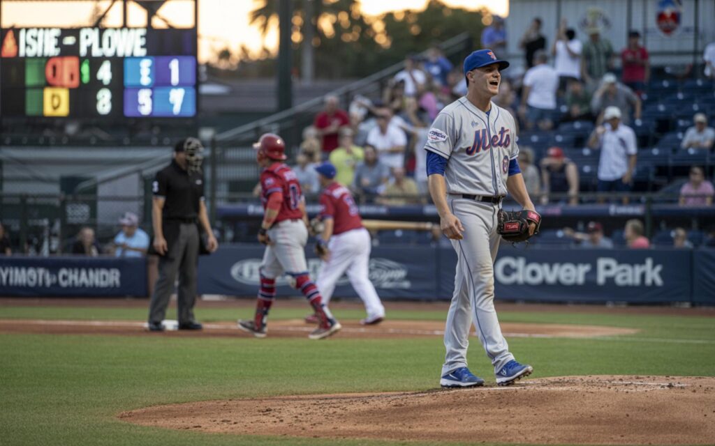 St. Lucie Mets playing against Clearwater Threshers at Clover Park in Port St. Lucie
