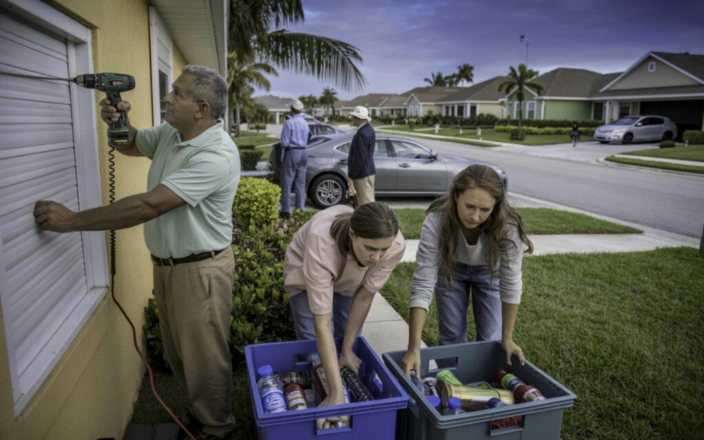 A weather radar tracking hurricane activity near Port St Lucie, Florida in 2025.
