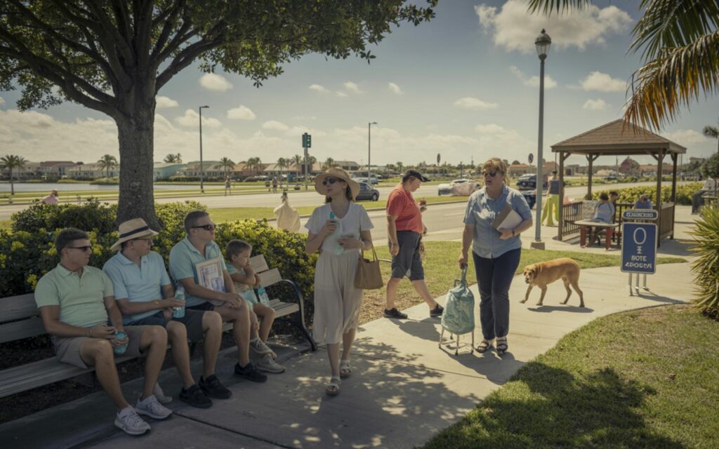 Bright sunny sky over Port St. Lucie showing dry, hot weekend conditions