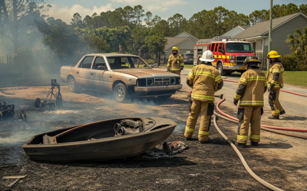 Firefighters contain St. Lucie County wildfire after car and boat destroyed