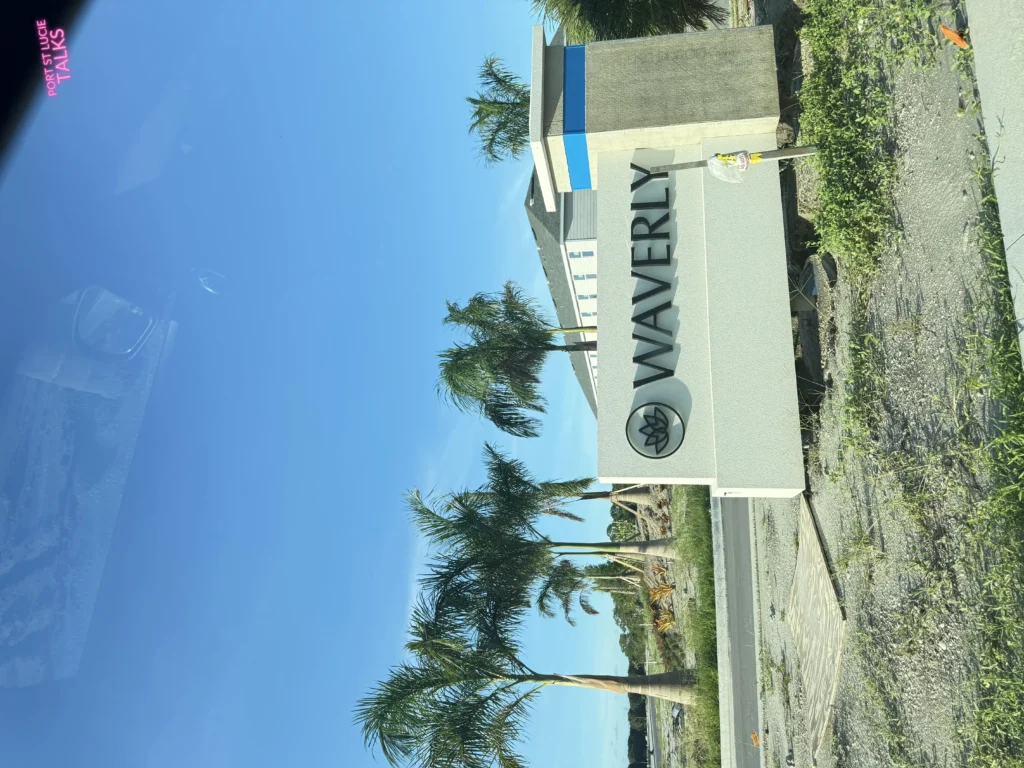 Waverly at Wylder new development sign on a roadside in Port St. Lucie Florida