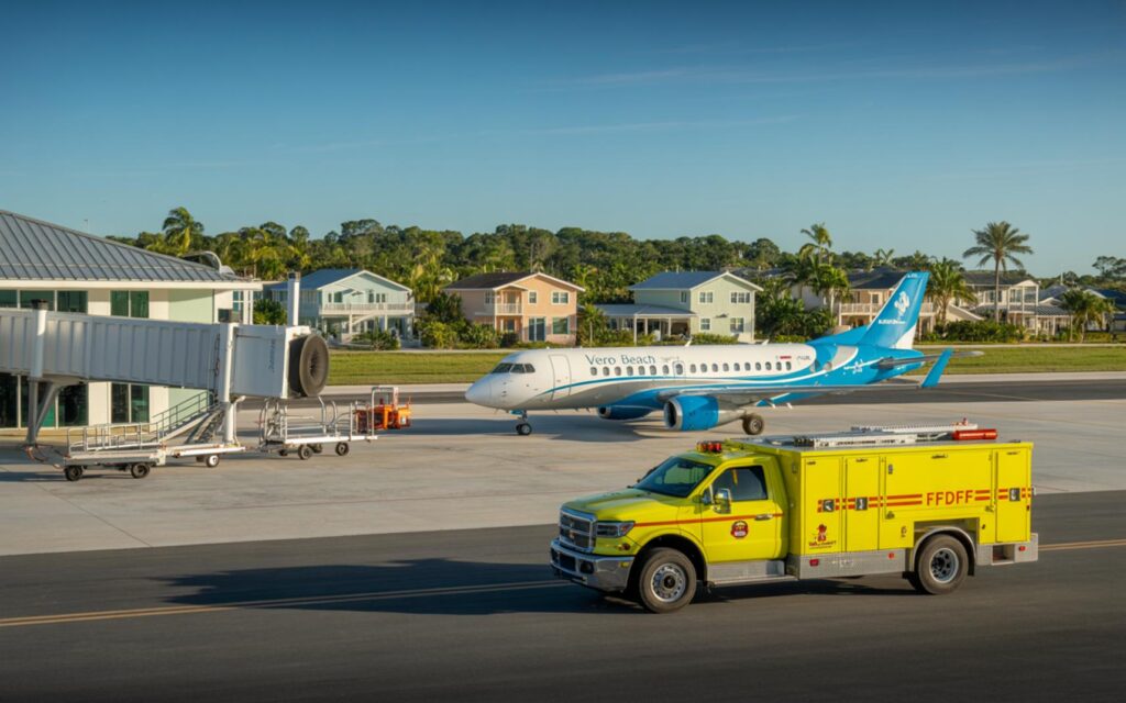 Route map of Breeze Airways flights from Vero Beach to six Northeast cities for September 2025.
