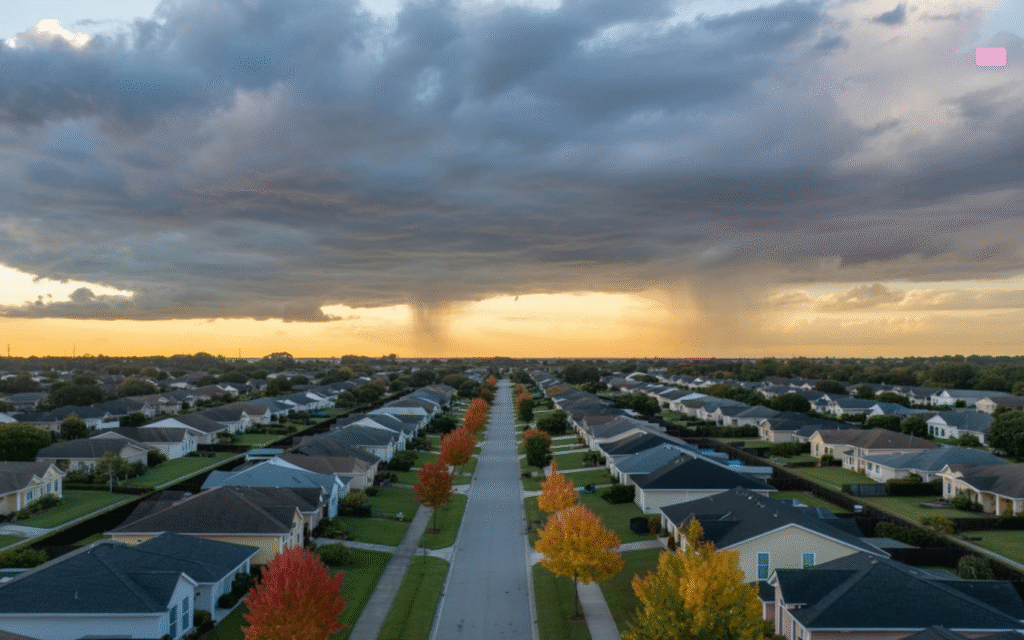 Map showing cold front moving into the Treasure Coast with cooler, drier air.