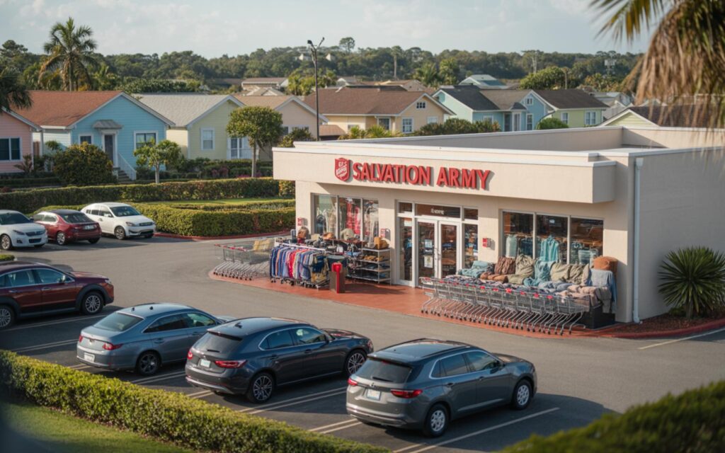 Shoppers browsing items at Salvation Army thrift store on Treasure Coast as prices rise