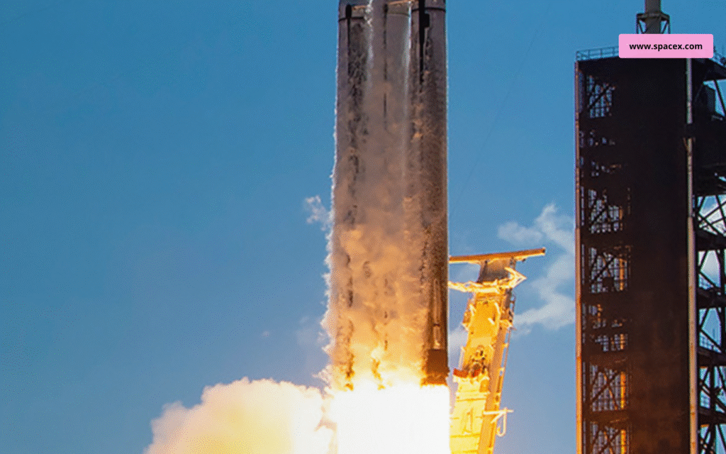 Falcon 9 rocket launches Nusantara Lima satellite from Cape Canaveral at night