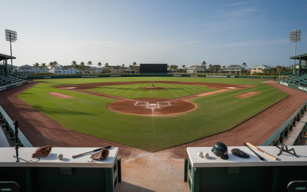 St. Lucie Mets players celebrating on field after record-setting 11-6 win over Mighty Mussels