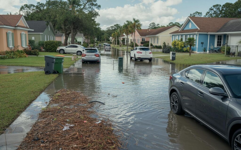 Central Florida Homes Impacted by Flash Flooding - Port St Lucie Talks Central Florida homes surrounded by floodwaters after recent flash flooding event.