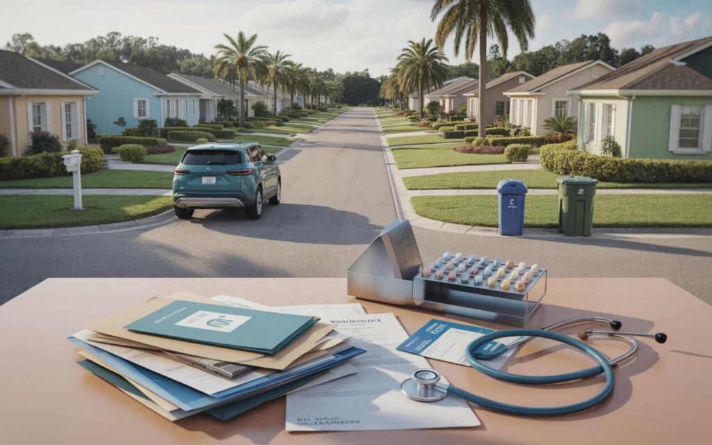 Ron DeSantis speaking on health care changes for adults under 50s at a public event