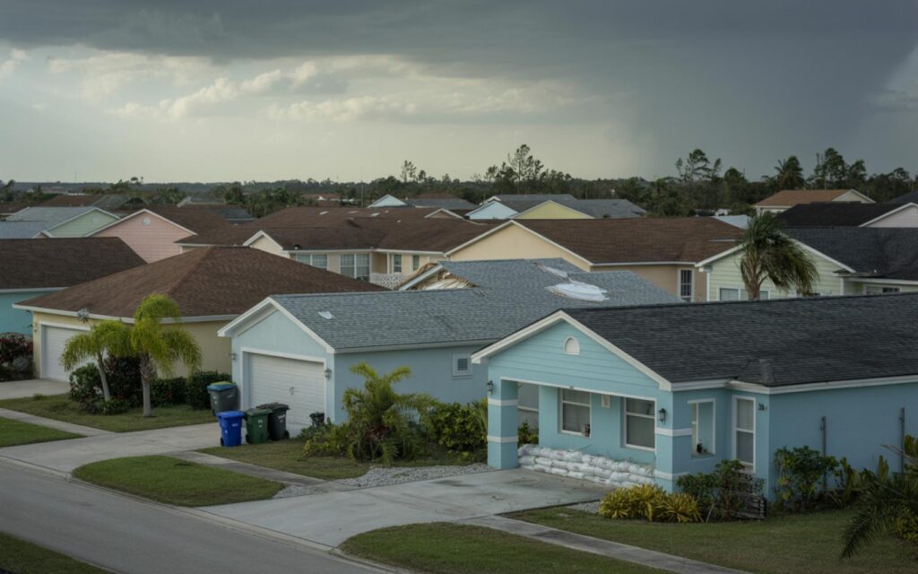 Damaged Florida home after hurricane highlighting insurance crisis and flooding risks