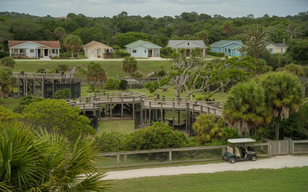 Jane Goodall and Carole Noon at Save the Chimps Sanctuary, Fort Pierce, Florida