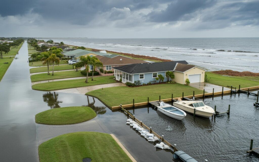 Scattered showers and onshore breeze impacting Treasure Coast beaches with waves and clouds