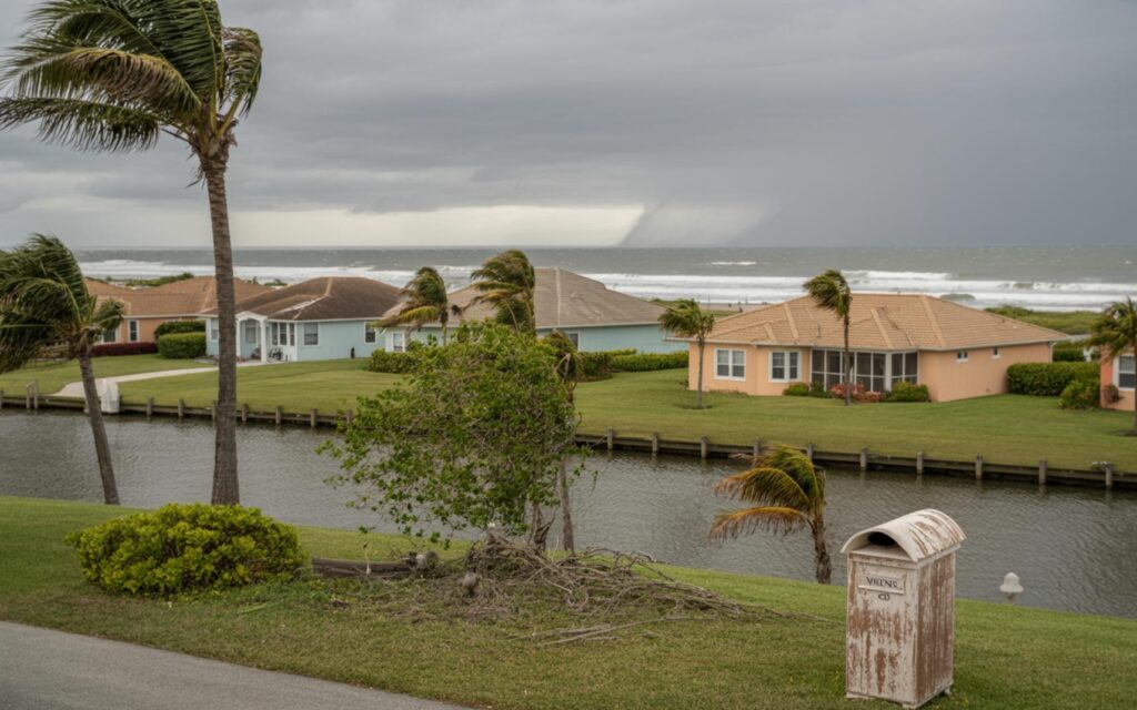 Windy Weekend Weather Hits South Florida Beaches - Port St Lucie Talks Windy South Florida beach with rough seas and overcast skies during a stormy weekend