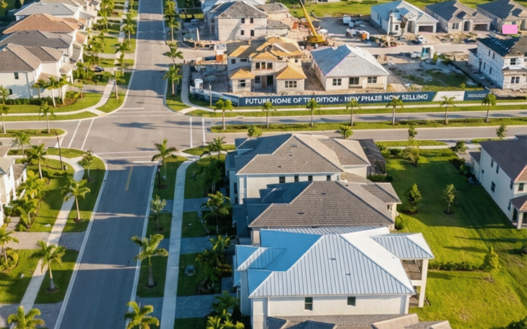 Aerial photo of new residential communities in Port St Lucie 34987, Florida