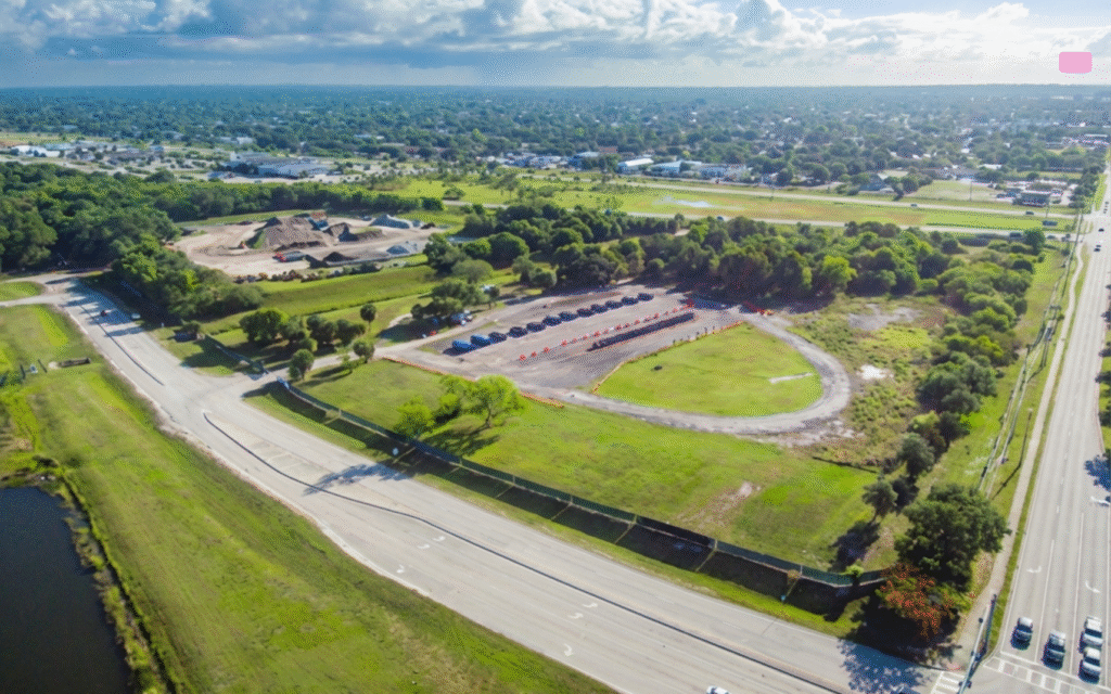 Port St Lucie solid waste drop off center entrance sign with closure notice