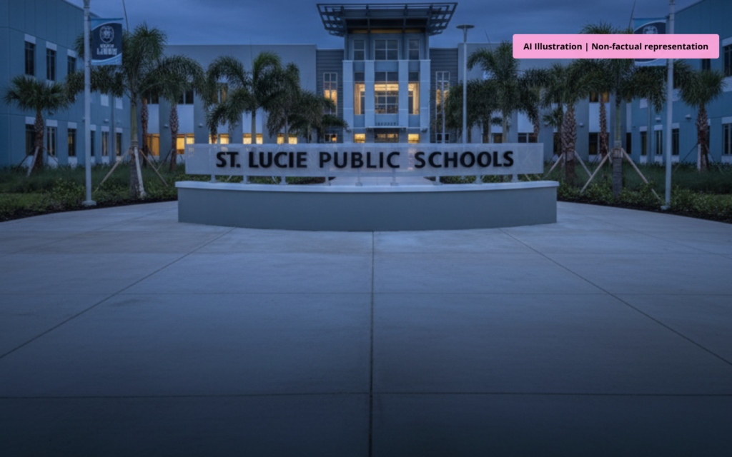 St Lucie Public Schools board meeting addressing budget shortfall and enrollment drop