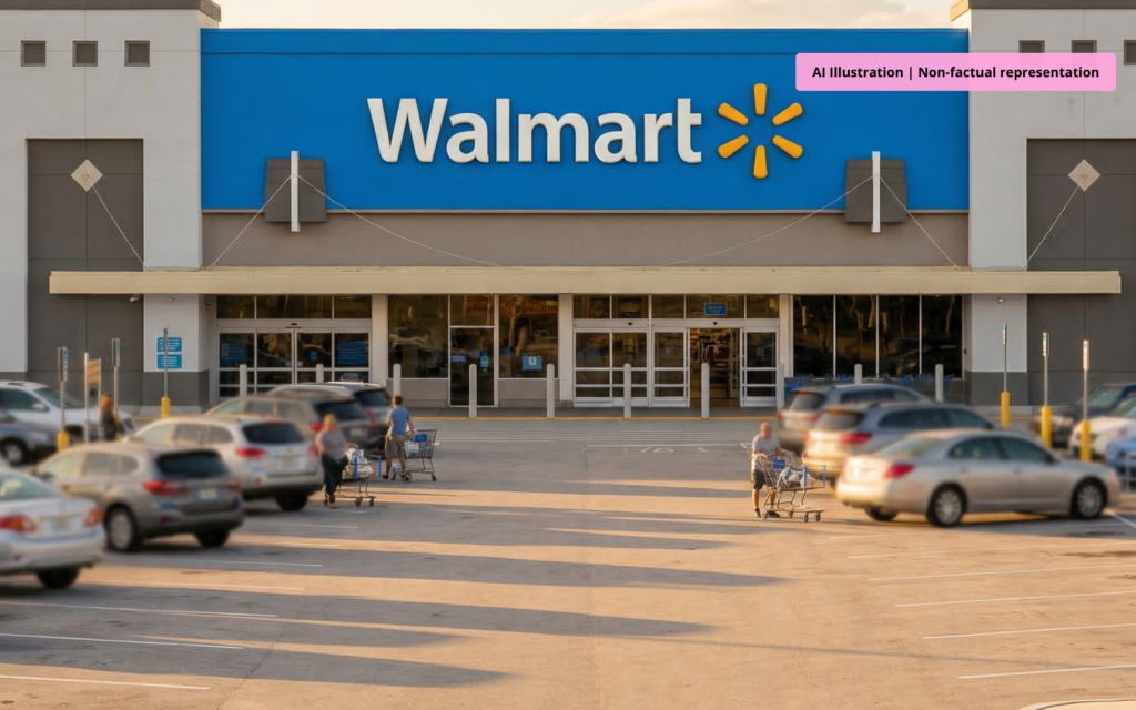 Map showing six Walmart store locations in St Lucie County