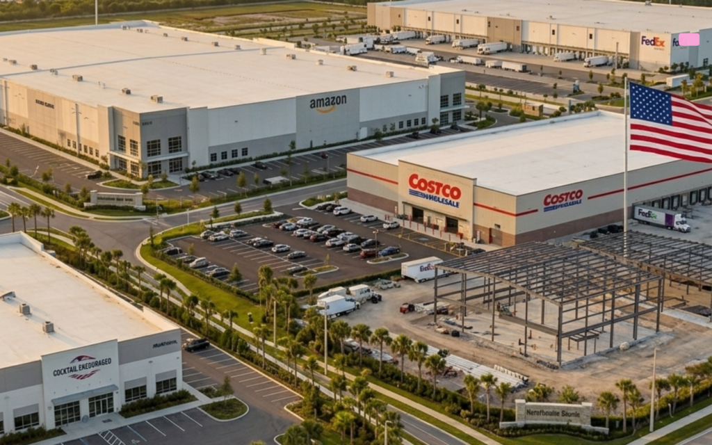 Aerial view of Southern Grove land approved for Costco and rehab hospital in Port St Lucie