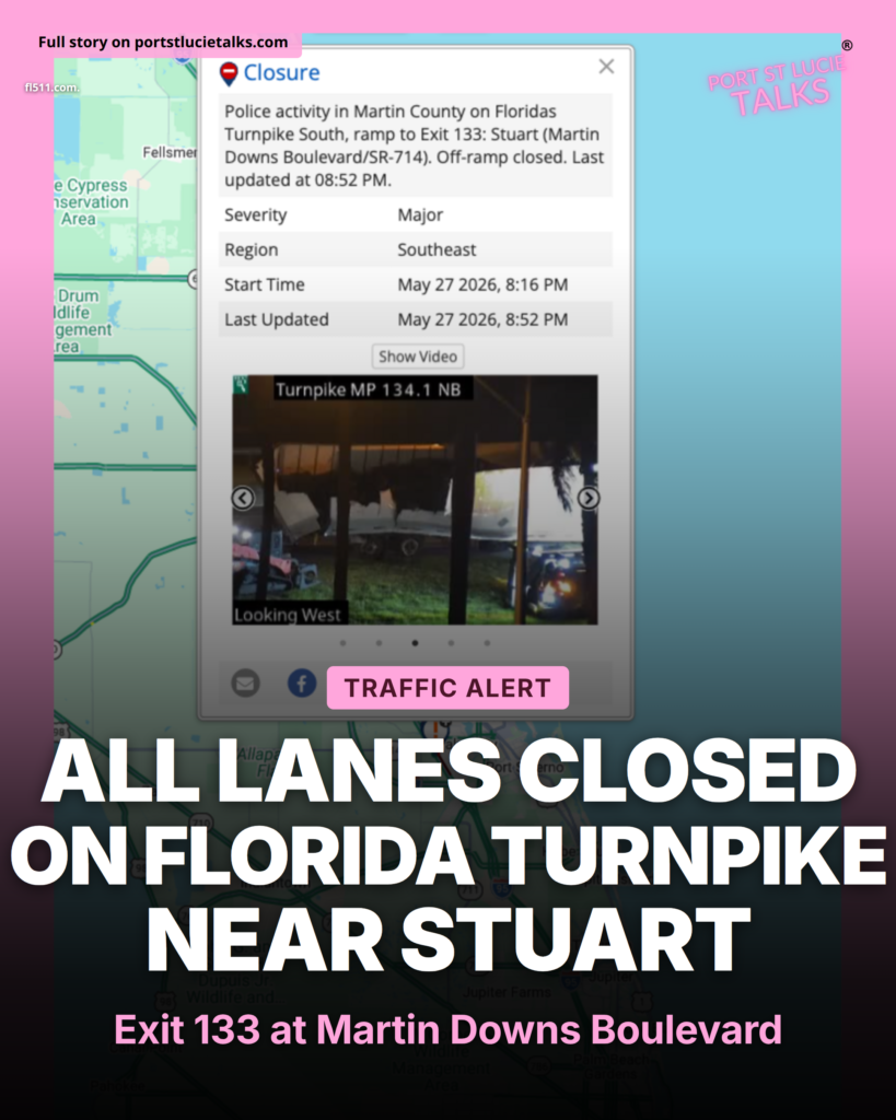 Major Turnpike Crash Closes All Lanes Near Stuart Exit 133